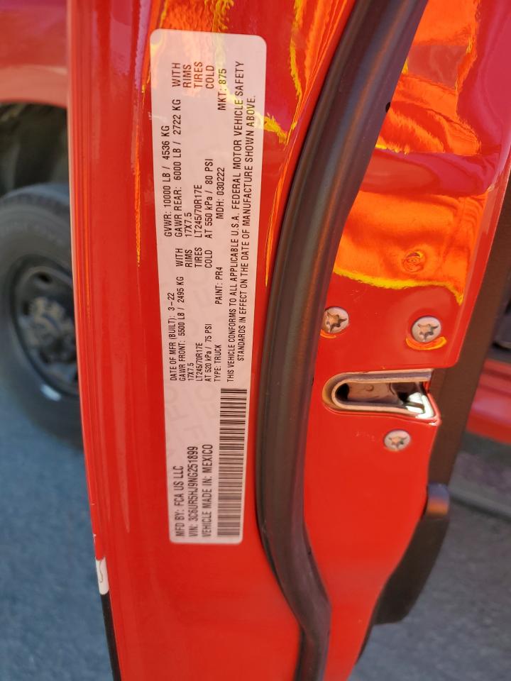 2022 RAM 2500 TRADESMAN VIN:3C6UR5HJ9NG251899