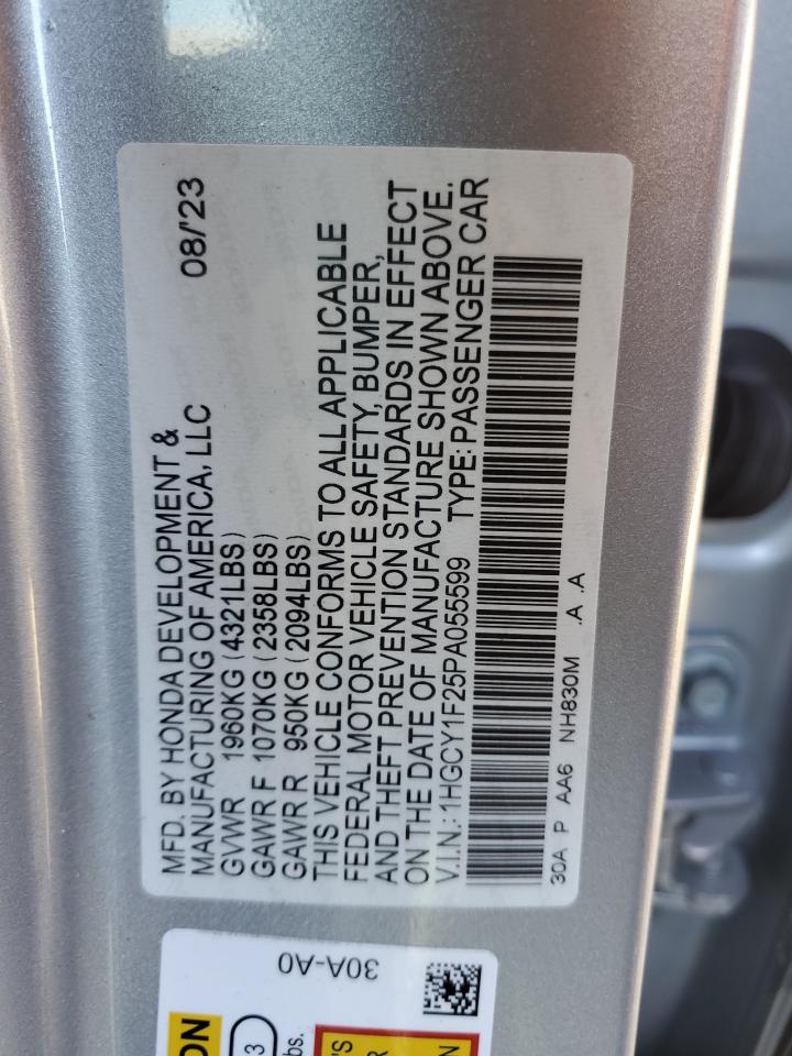 2023 HONDA ACCORD LX VIN:1HGCY1F25PA055599