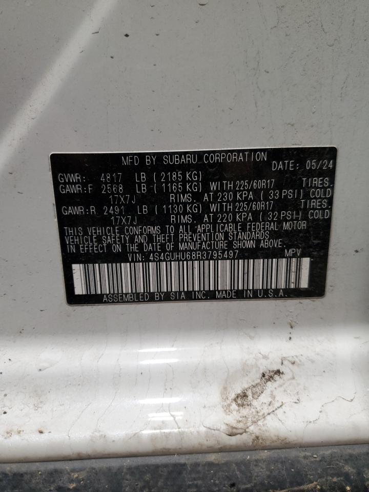 2024 SUBARU CROSSTREK WILDERNESS VIN:4S4GUHU68R3795497