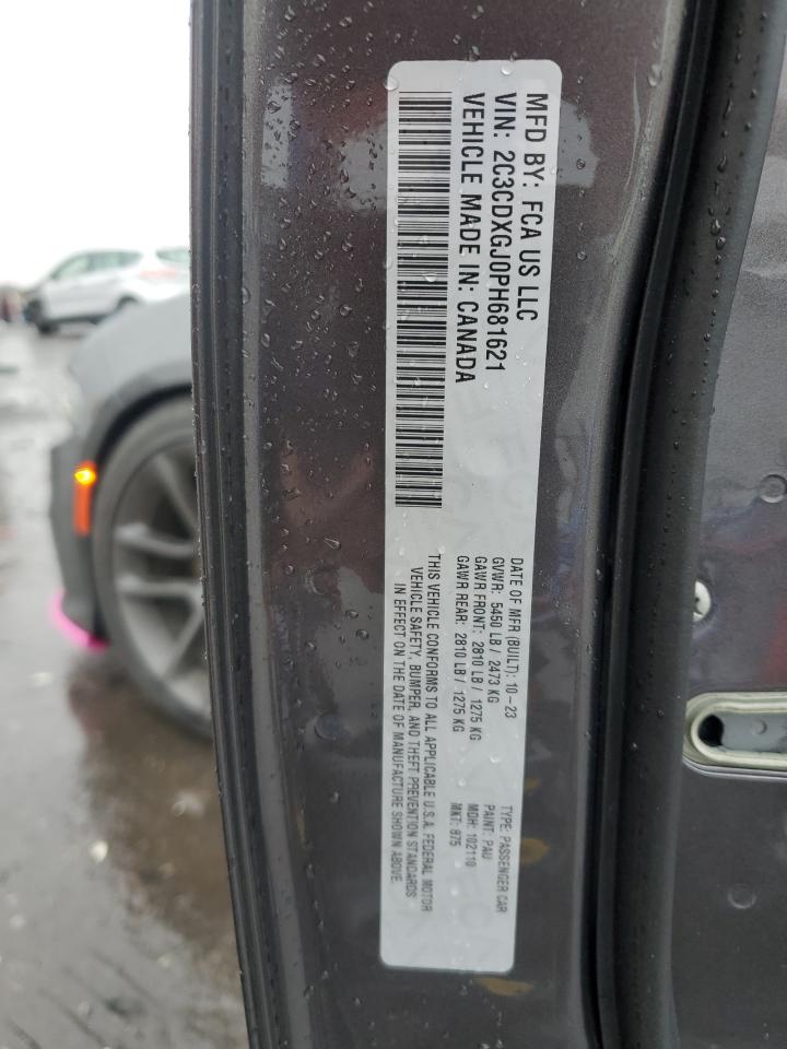 2023 DODGE CHARGER SCAT PACK VIN:2C3CDXGJ0PH681621