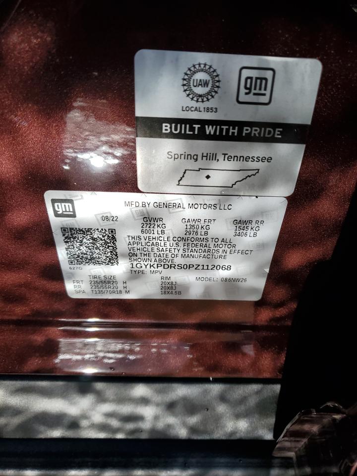 2023 CADILLAC XT6 PREMIUM LUXURY VIN:1GYKPDRS0PZ112068