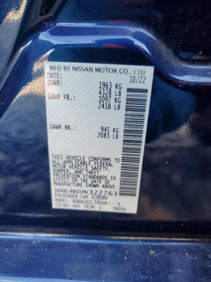 2023 NISSAN ALTIMA S VIN:1N4BL4BV1PN322763