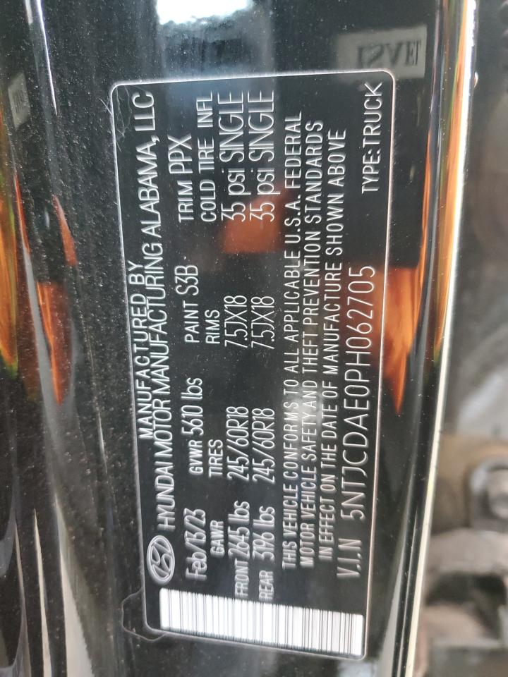 2023 HYUNDAI SANTA CRUZ SEL VIN:5NTJCDAE0PH062705