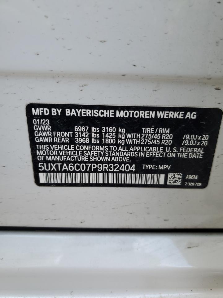 2023 BMW X5 XDRIVE45E VIN:5UXTA6C07P9R32404