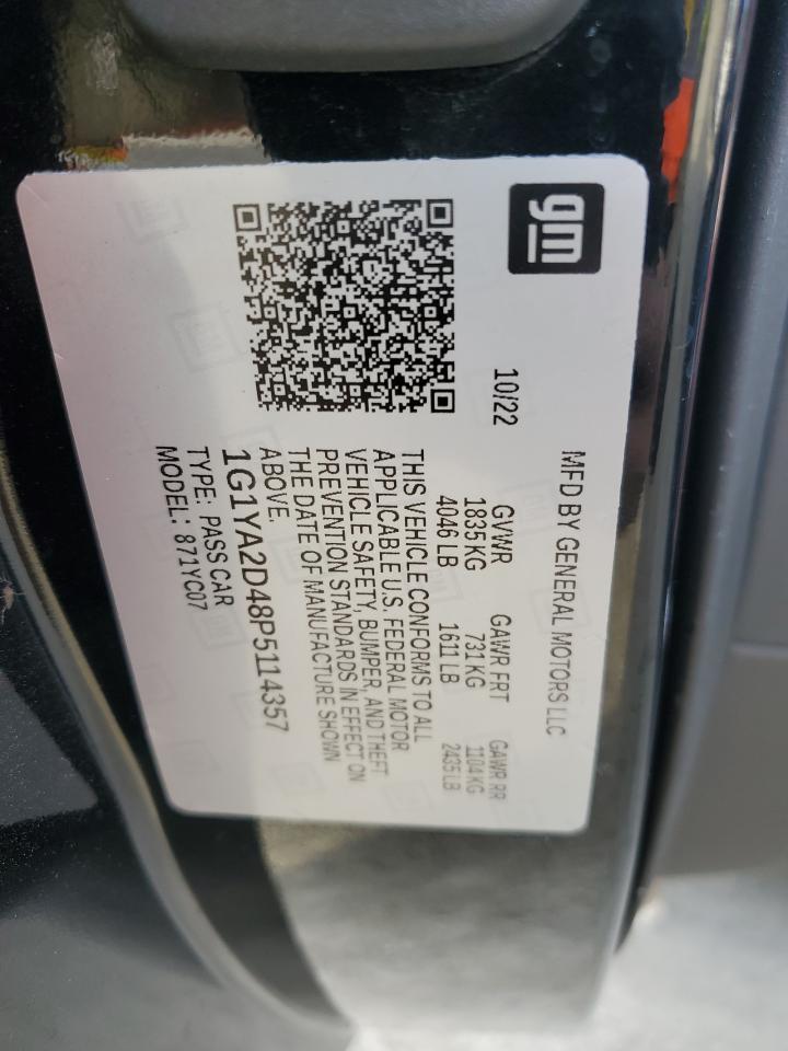 2023 CHEVROLET CORVETTE STINGRAY 1LT VIN:1G1YA2D48P5114357