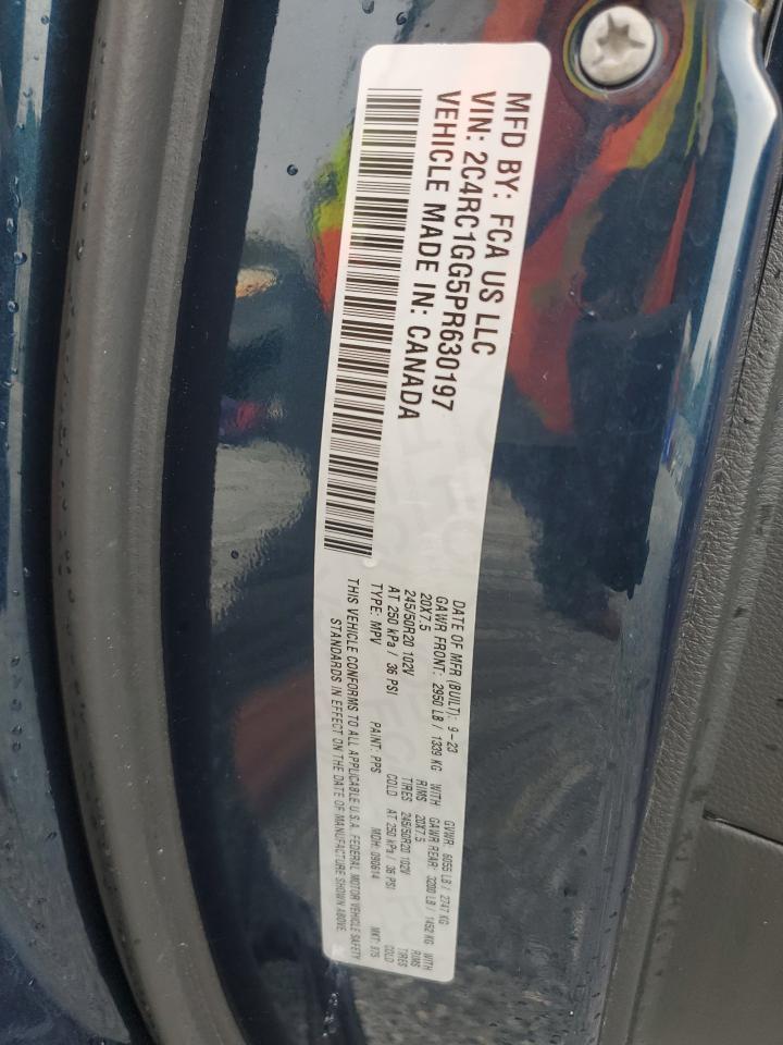 2023 CHRYSLER PACIFICA LIMITED VIN:2C4RC1GG5PR630197