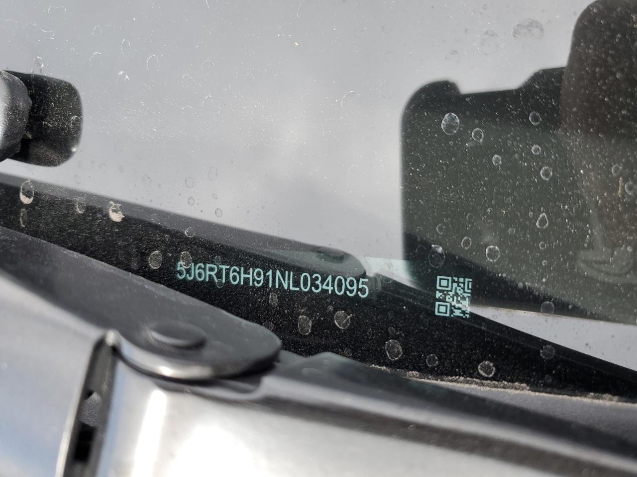 2022 HONDA CR-V TOURING VIN:5J6RT6H91NL034095