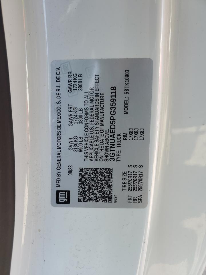 2023 GMC SIERRA K1500 VIN:3GTNUAED5PG359118