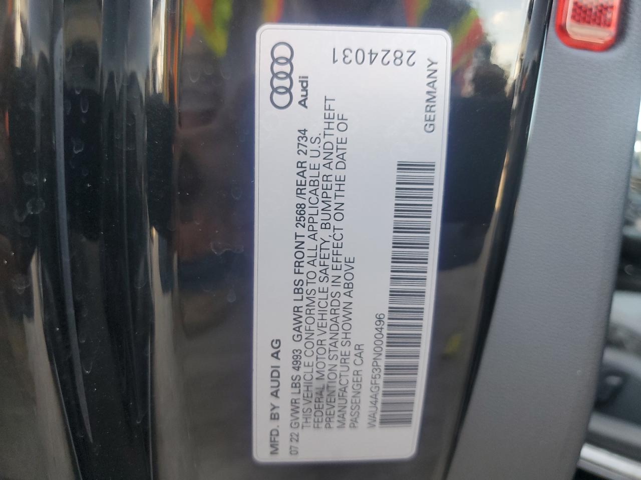 2023 AUDI A5 PREMIUM PLUS 45 VIN:WAU4AGF53PN000496