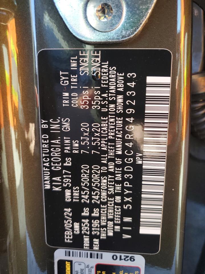 2024 KIA TELLURIDE EX VIN:5XYP3DGC4RG492343