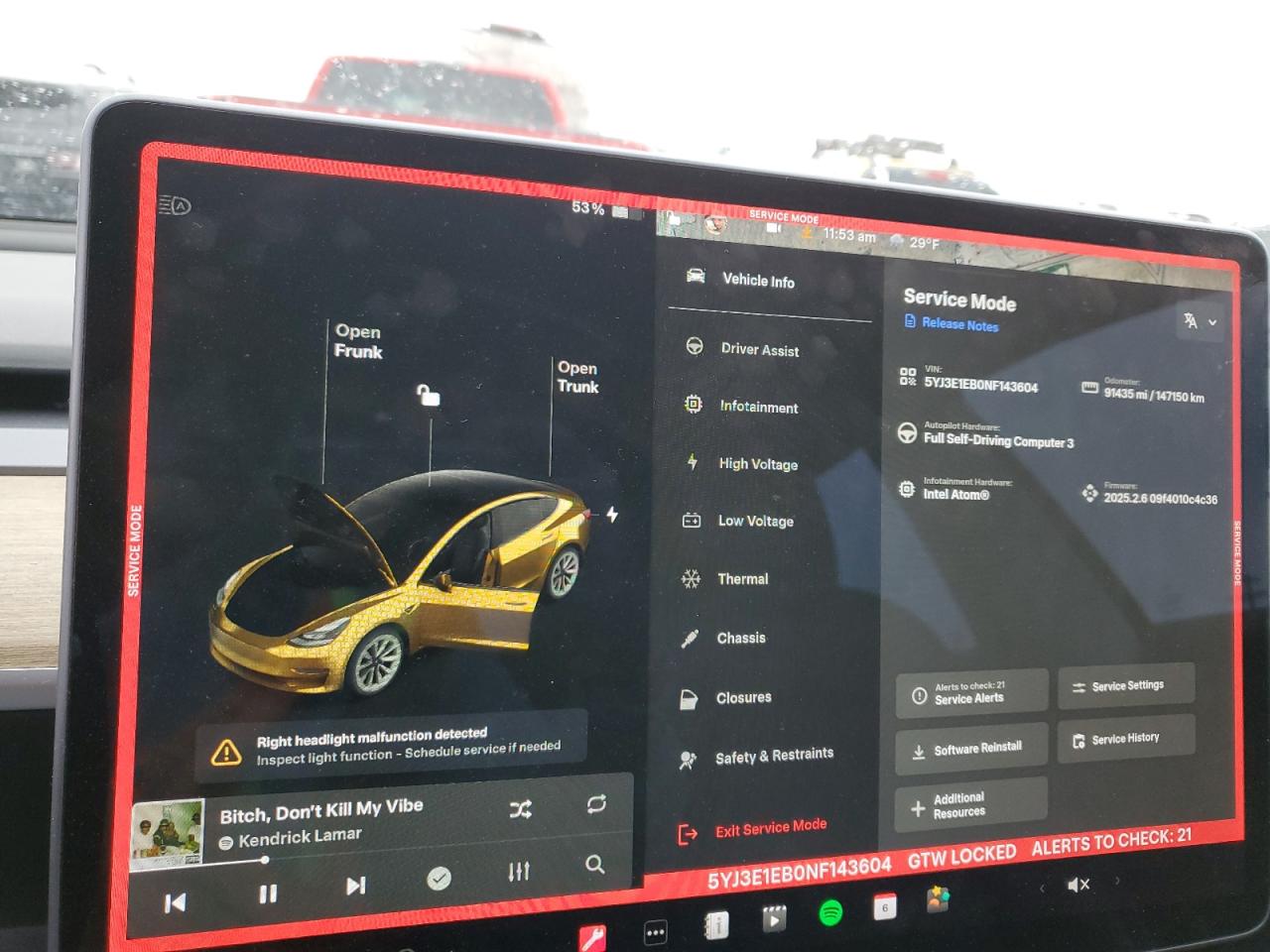 2022 TESLA MODEL 3  VIN:5YJ3E1EB0NF143604