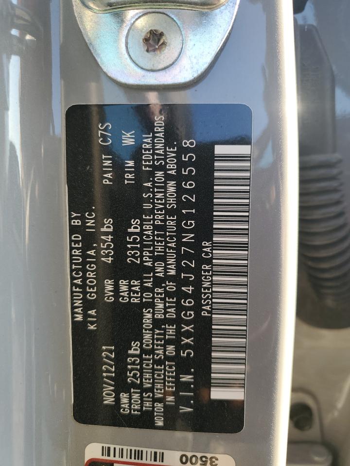 2022 KIA K5 GT LINE VIN:5XXG64J27NG126558