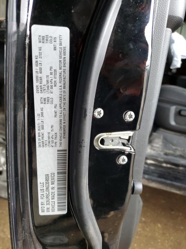 2022 RAM 2500 TRADESMAN VIN:3C6UR5CJ0NG359559