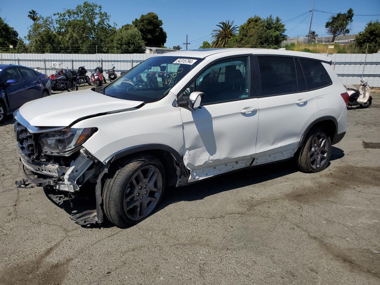 2022 HONDA PASSPORT EXL VIN:5FNYF8H52NB005628