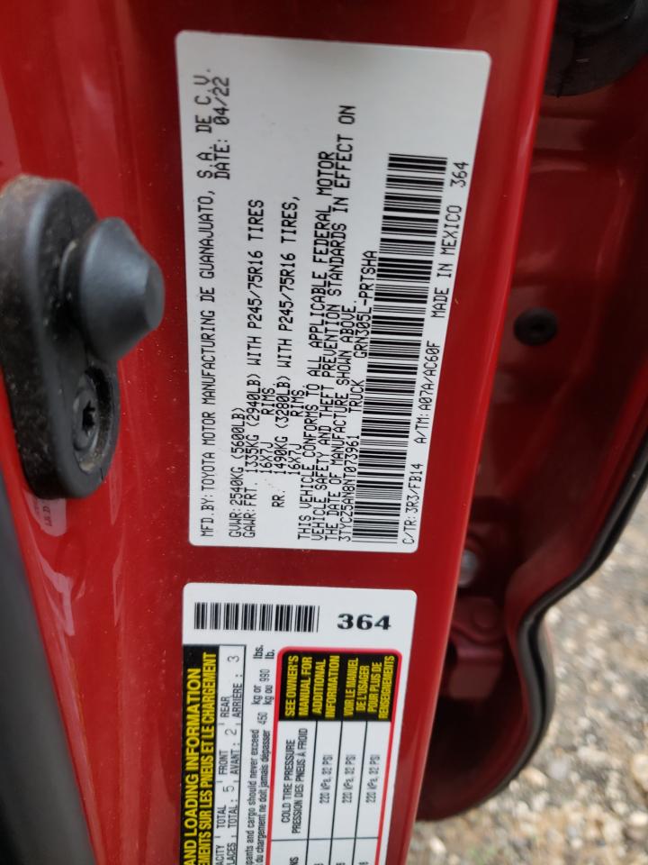 2022 TOYOTA TACOMA DOUBLE CAB VIN:3TYCZ5AN8NT073961