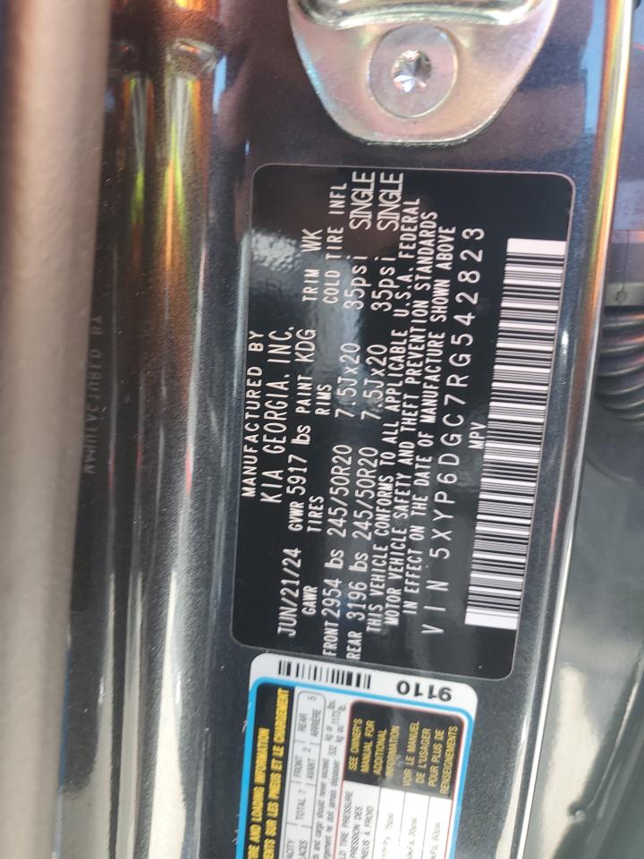 2024 KIA TELLURIDE S VIN:5XYP6DGC7RG542823