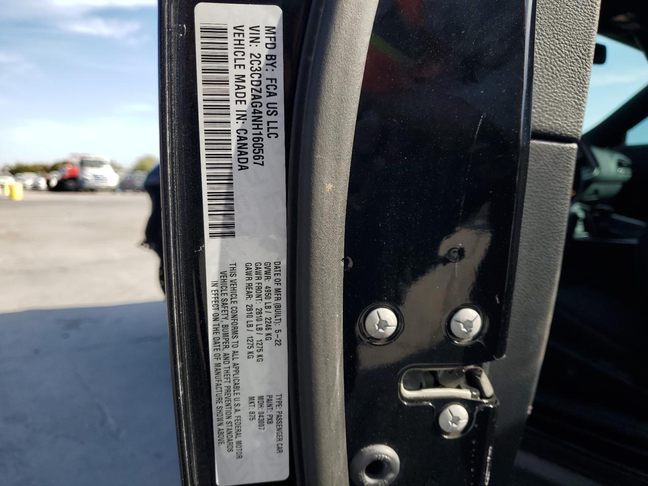 2022 DODGE CHALLENGER SXT VIN:2C3CDZAG4NH160567