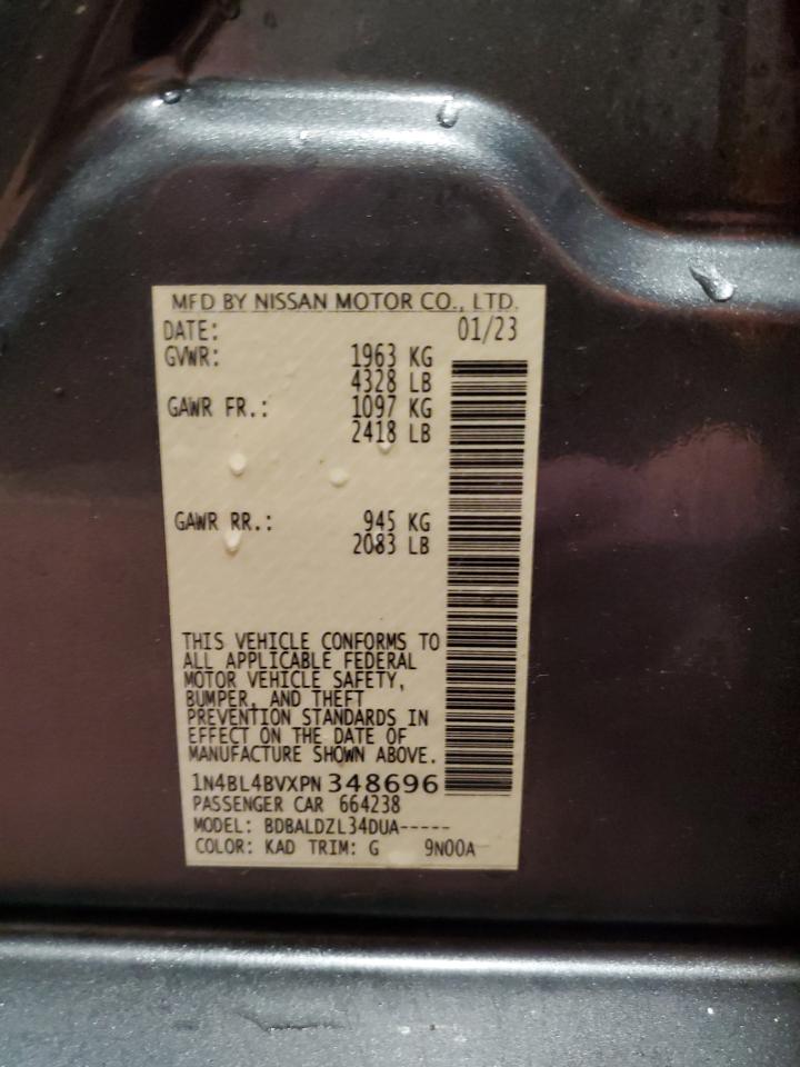 2023 NISSAN ALTIMA S VIN:1N4BL4BVXPN348696