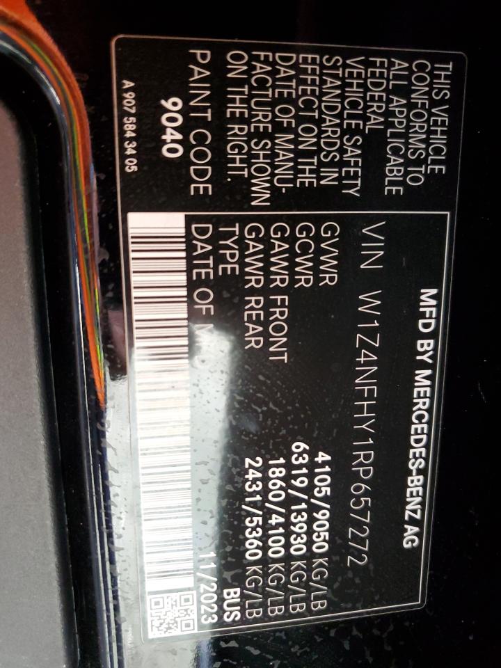 2024 MERCEDES-BENZ SPRINTER 2500 VIN:W1Z4NFHY1RP657272