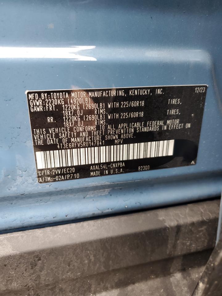 2024 TOYOTA RAV4 XSE VIN:4T3E6RFV5RU147841