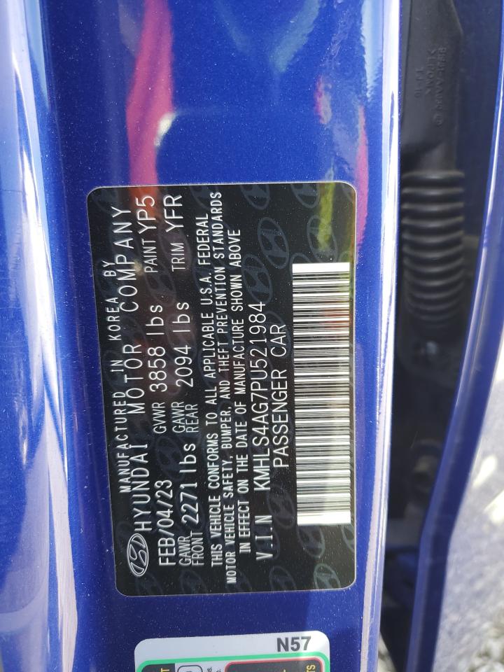 2023 HYUNDAI ELANTRA SEL VIN:KMHLS4AG7PU521984