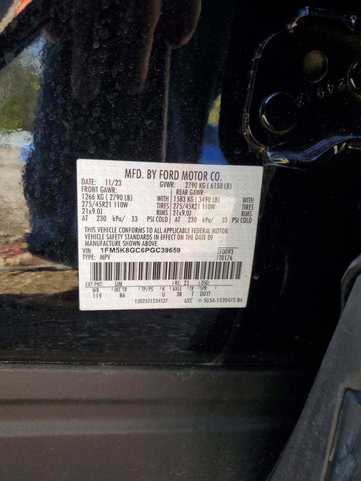 2023 FORD EXPLORER ST VIN:1FM5K8GC6PGC39659