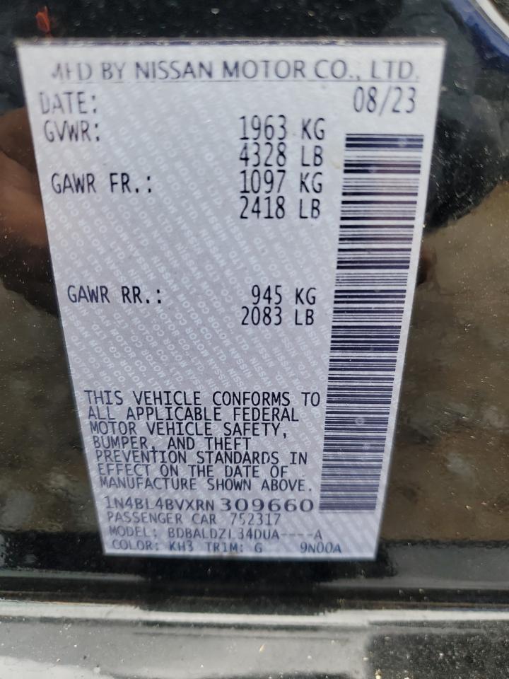 2024 NISSAN ALTIMA S VIN:1N4BL4BVXRN309660