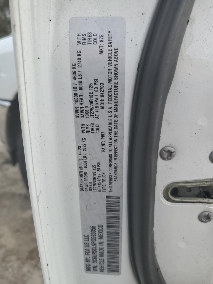 2023 RAM 2500 TRADESMAN VIN:3C6UR5CL9PG593056