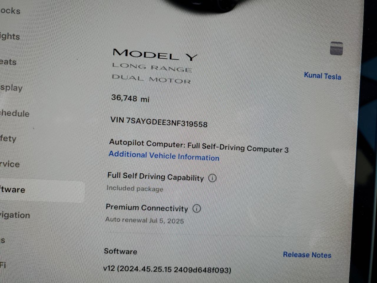 2022 TESLA MODEL Y  VIN:7SAYGDEE3NF319558