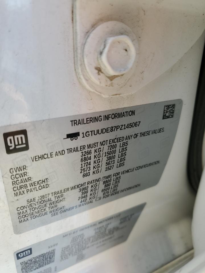 2023 GMC SIERRA K1500 SLT VIN:1GTUUDE87PZ145067
