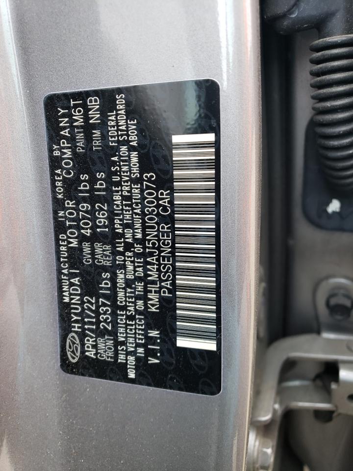 2022 HYUNDAI ELANTRA BLUE VIN:KMHLM4AJ5NU030073