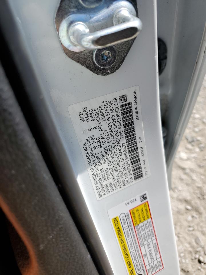 2022 HONDA CIVIC SPORT VIN:2HGFE2F59NH503279