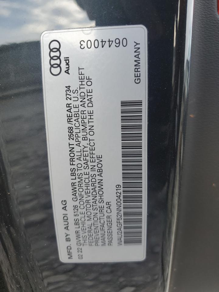 2022 AUDI A5 PREMIUM 45 VIN:WAU2AGF52NN004219