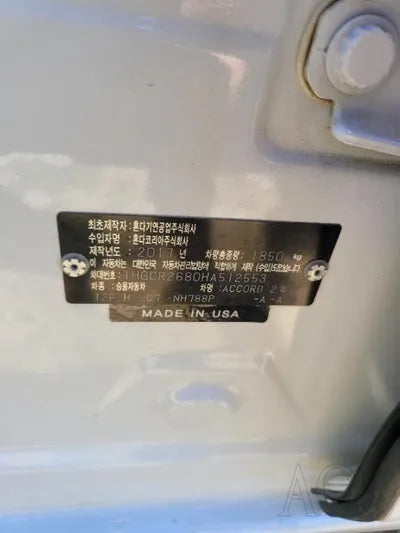 2017 Honda Accord 239KM1HGCR2680HA5 VIN:239KM1HGCR2680HA5