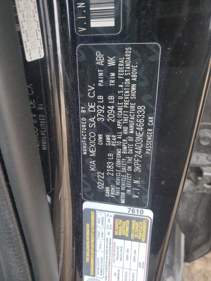 2022 KIA FORTE FE VIN:2G1WT58K779119807