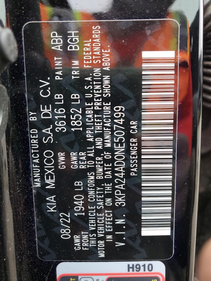 2022 KIA RIO LX VIN:1FM5K8D83FGB34012