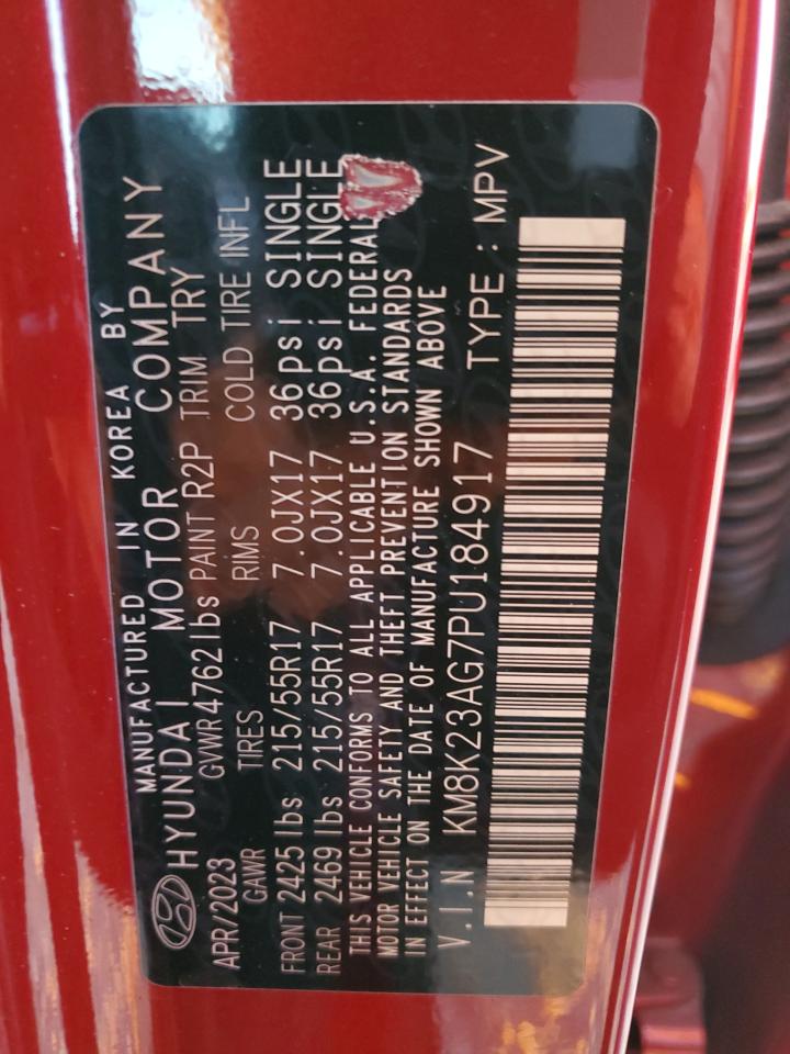 2023 HYUNDAI KONA SE VIN:KM8K23AG7PU184917