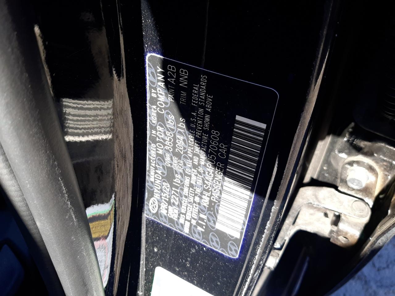 2023 HYUNDAI ELANTRA SEL VIN:KMHLS4AG4PU570608