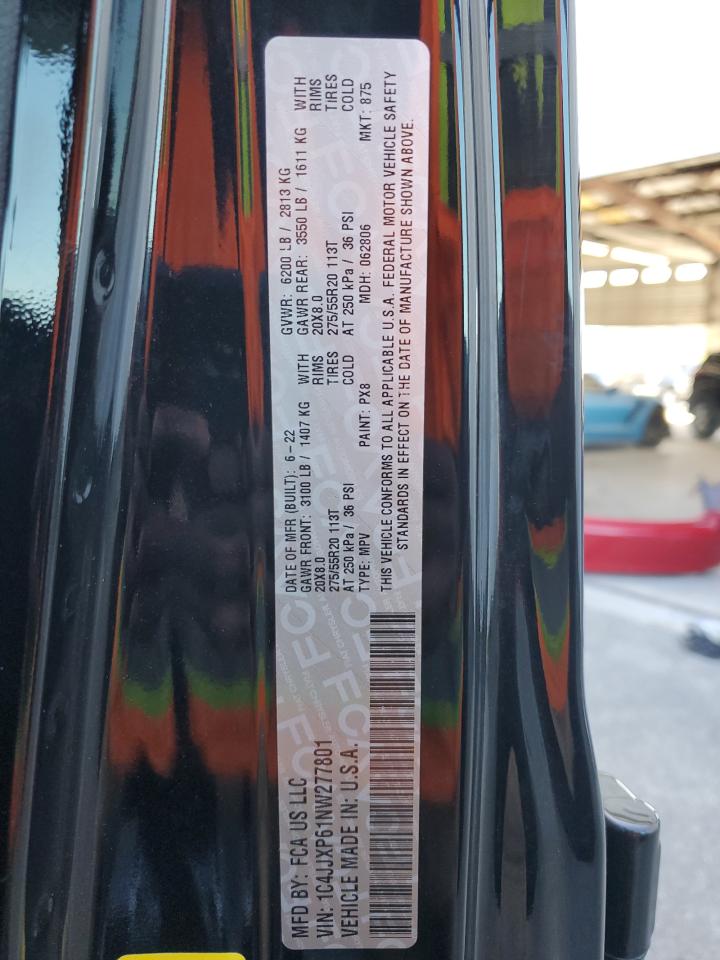 2022 JEEP WRANGLER UNLIMITED SAHARA 4XE VIN:1C4JJXP61NW277801