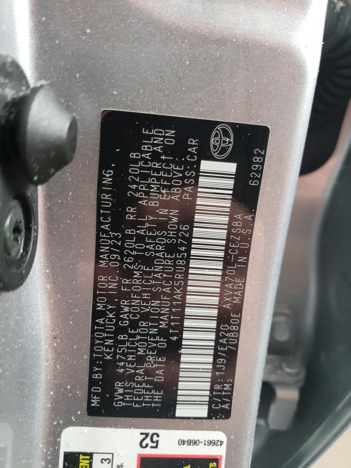 2024 TOYOTA CAMRY SE NIGHT SHADE VIN:4T1T11AK5RU854726