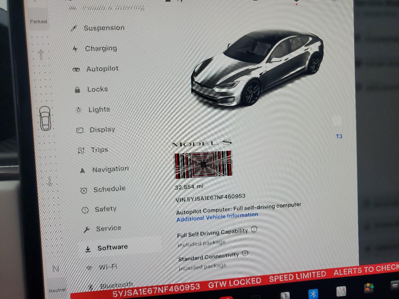 2022 TESLA MODEL S  VIN:5YJSA1E67NF460953