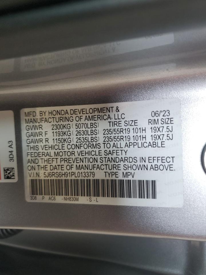 2023 HONDA CR-V SPORT TOURING VIN:5J6RS6H91PL013379