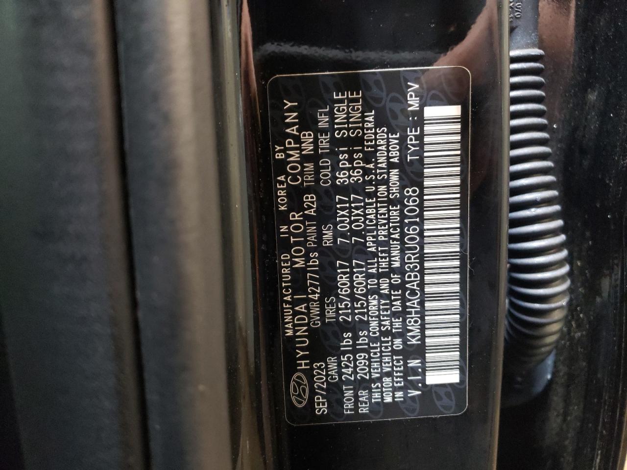 2024 HYUNDAI KONA SE VIN:54DC4W1B1KS802497