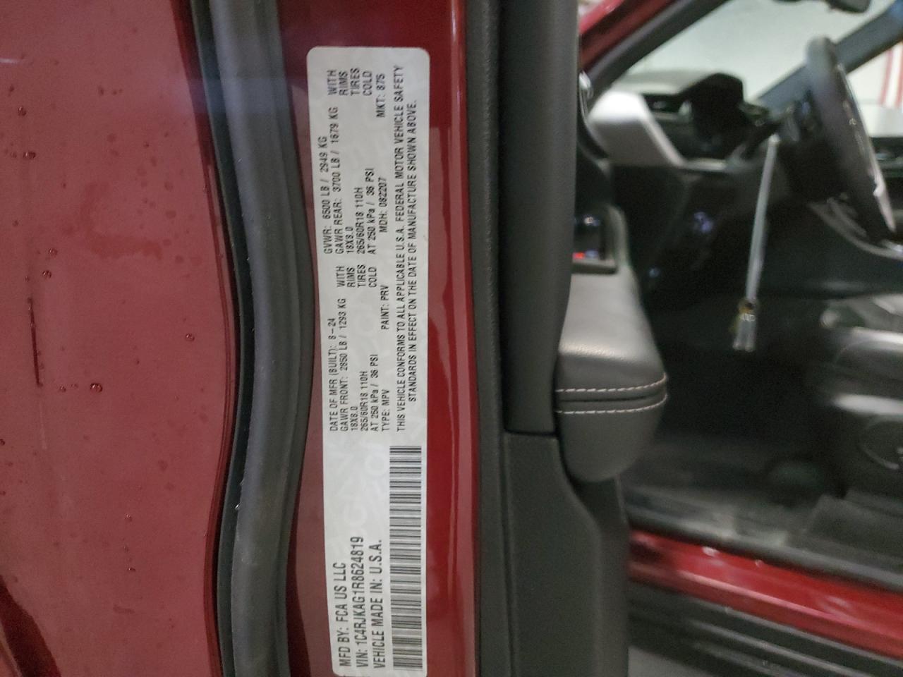 2024 JEEP GRAND CHEROKEE L LAREDO VIN:1C4RJKAG1R8624819