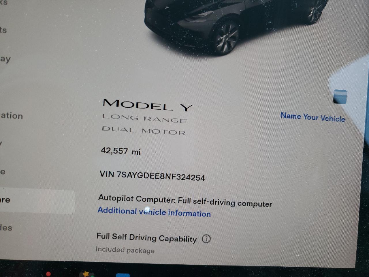 2022 TESLA MODEL Y  VIN:WDDSJ4GB5H9484269