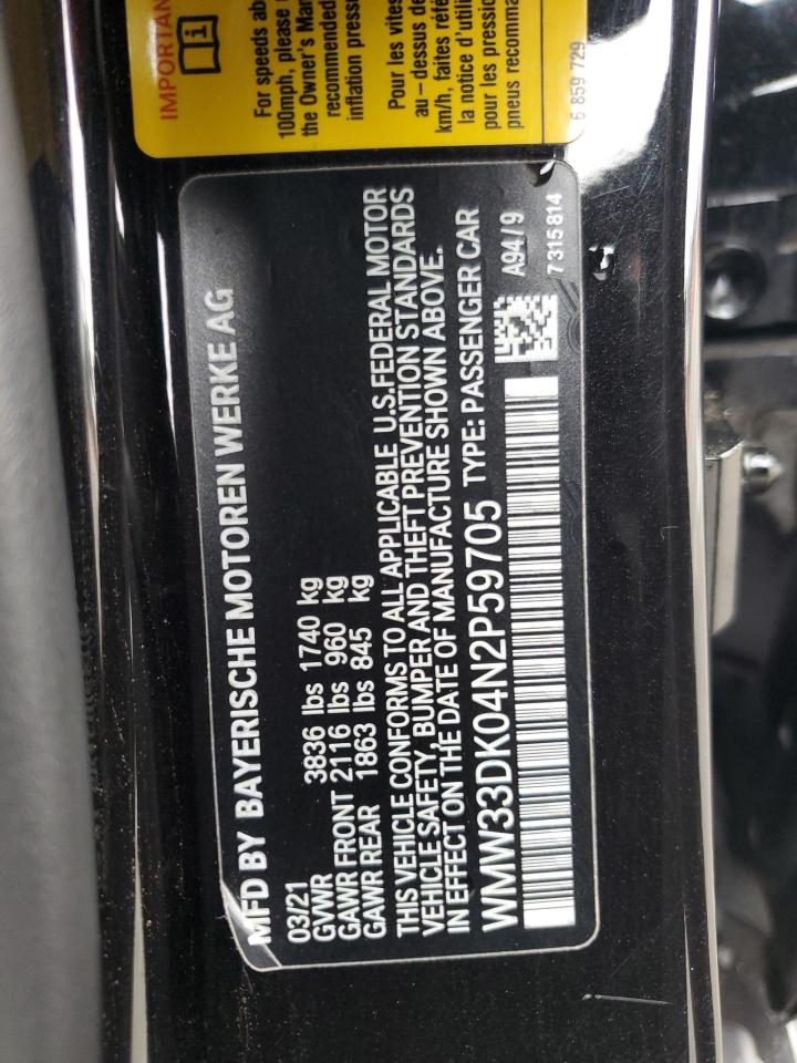 2022 MINI COOPER  VIN:WMW33DK04N2P59705