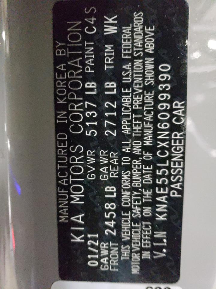2022 KIA STINGER GT2 VIN:KNAE55LCXN6099390