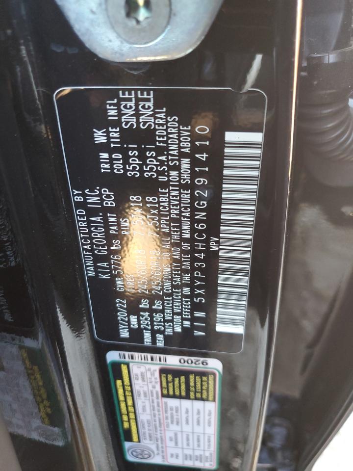 2022 KIA TELLURIDE EX VIN:5XYP34HC6NG291410
