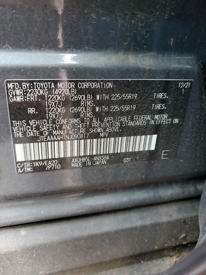 2022 TOYOTA VENZA LE VIN:JTEAAAAH1NJ090817