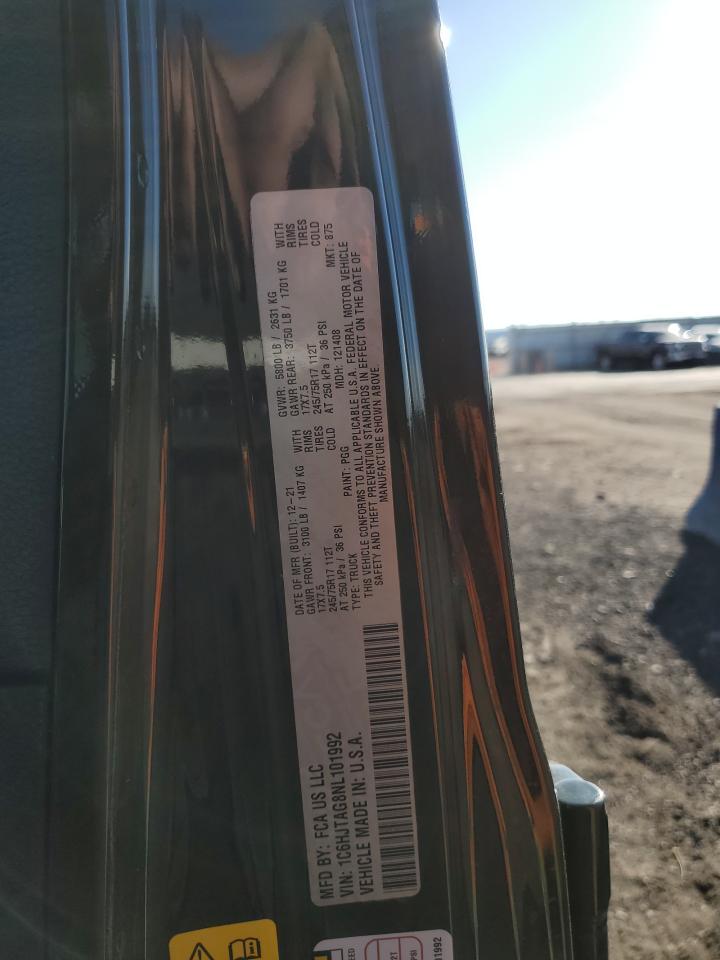 2022 JEEP GLADIATOR SPORT VIN:1C6HJTAG8NL101992
